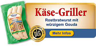 Käse-Griller Rostbratwurst mit würzigem Gouda
