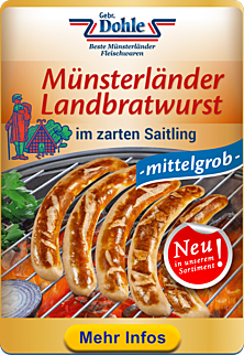 Münsterländer Landbratwurst –im zarten Saitling – mittelgrob