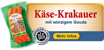 Käse-Krakauer – Rostbratwurst mit würzigem Gouda – geräuchert